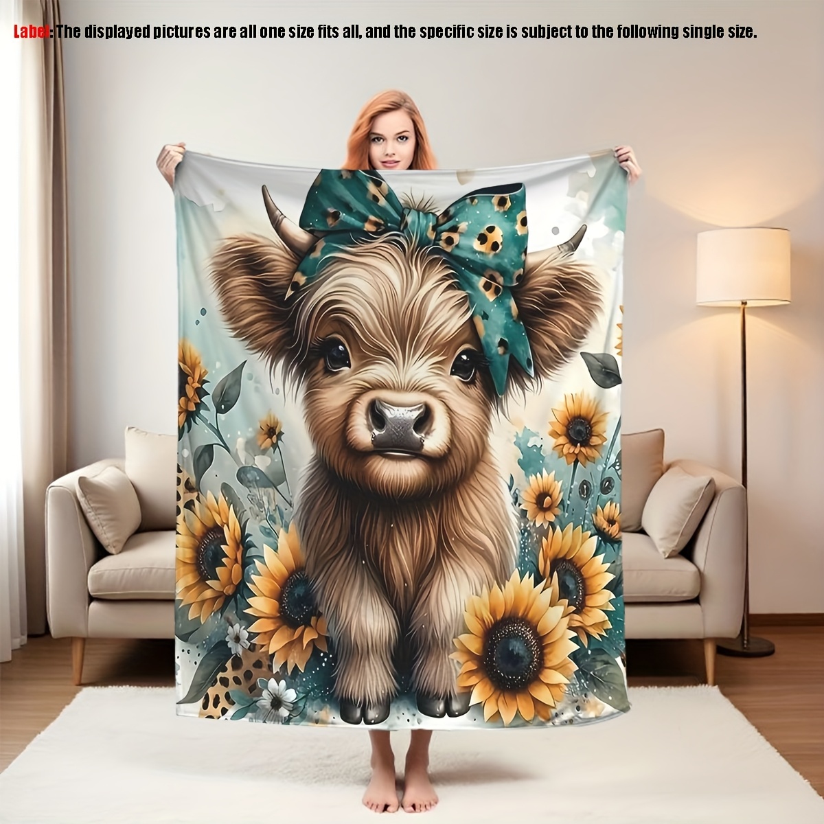 Highland Home Textiles - Selimut Flanel Motif Sapi Highland Bayi
