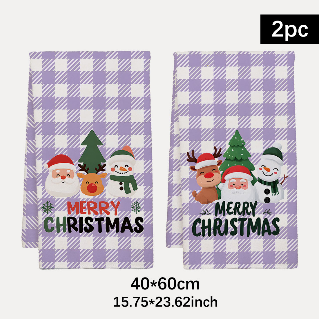 Highland Home Textiles - Handuk Serbaguna Motif Natal 40x60cm, Pola