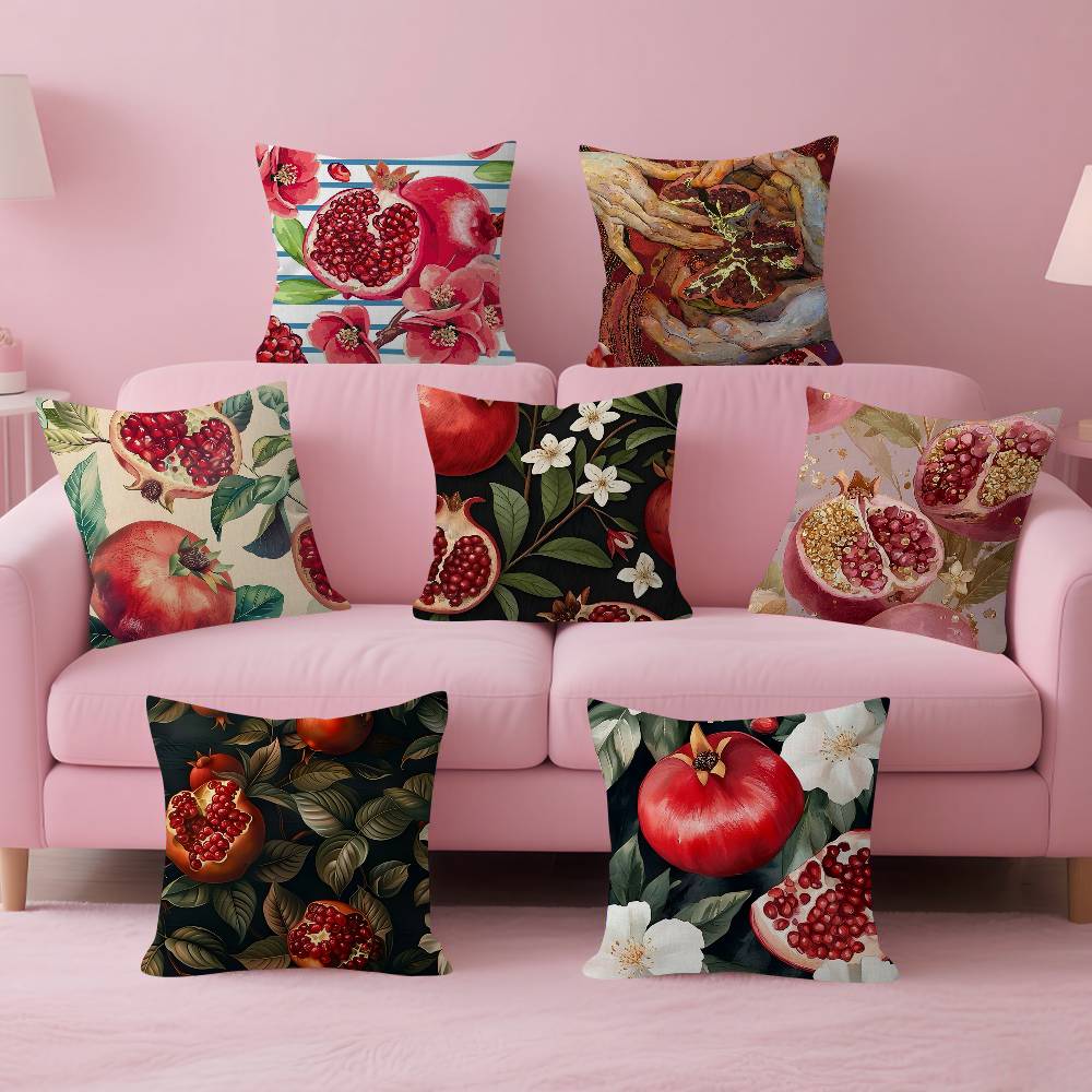 Home Textiles And Furnishing - Sarung Bantal Lukisan Buah Delima Hadiah
