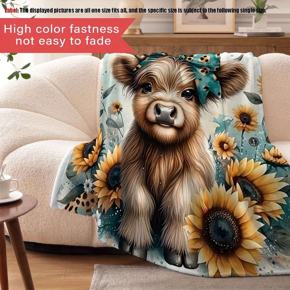 Selimut Flanel Motif Sapi High - Highland Home Textiles ulasan dan harga