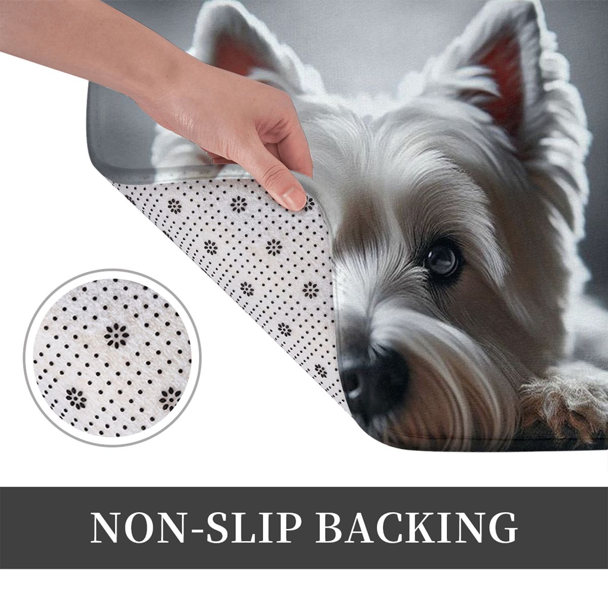 Karpet Cetak 3D Anjing West Hi - Highland Home Textiles ulasan dan harga
