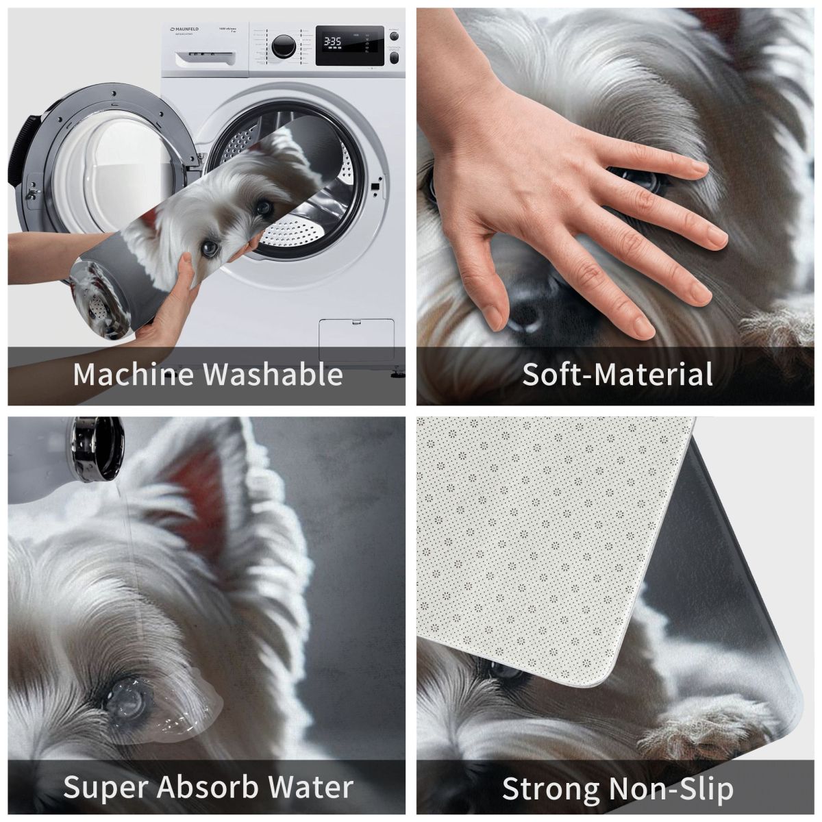 Karpet Cetak 3D Anjing West Hi - Highland Home Textiles ulasan dan harga