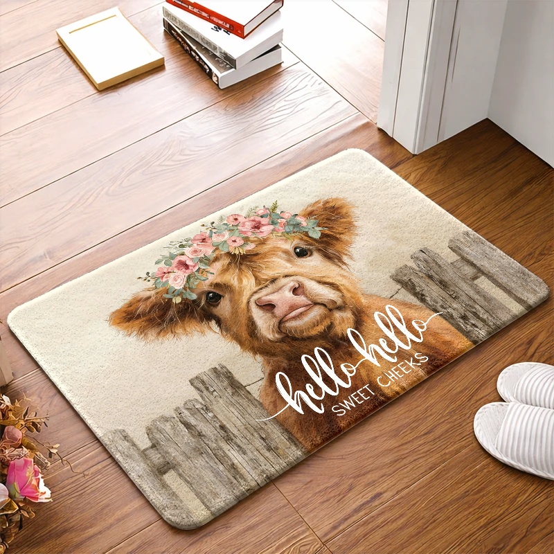 Karpet Lantai Highland Cow Flo - Highland Home Textiles ulasan dan harga